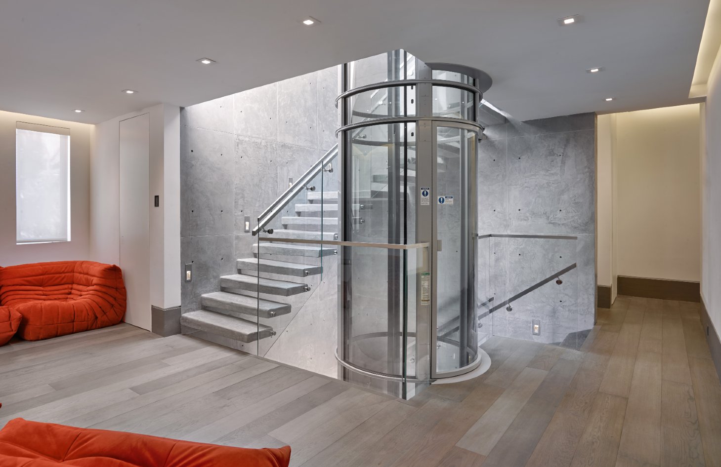 A nice elevator in a cozy home 