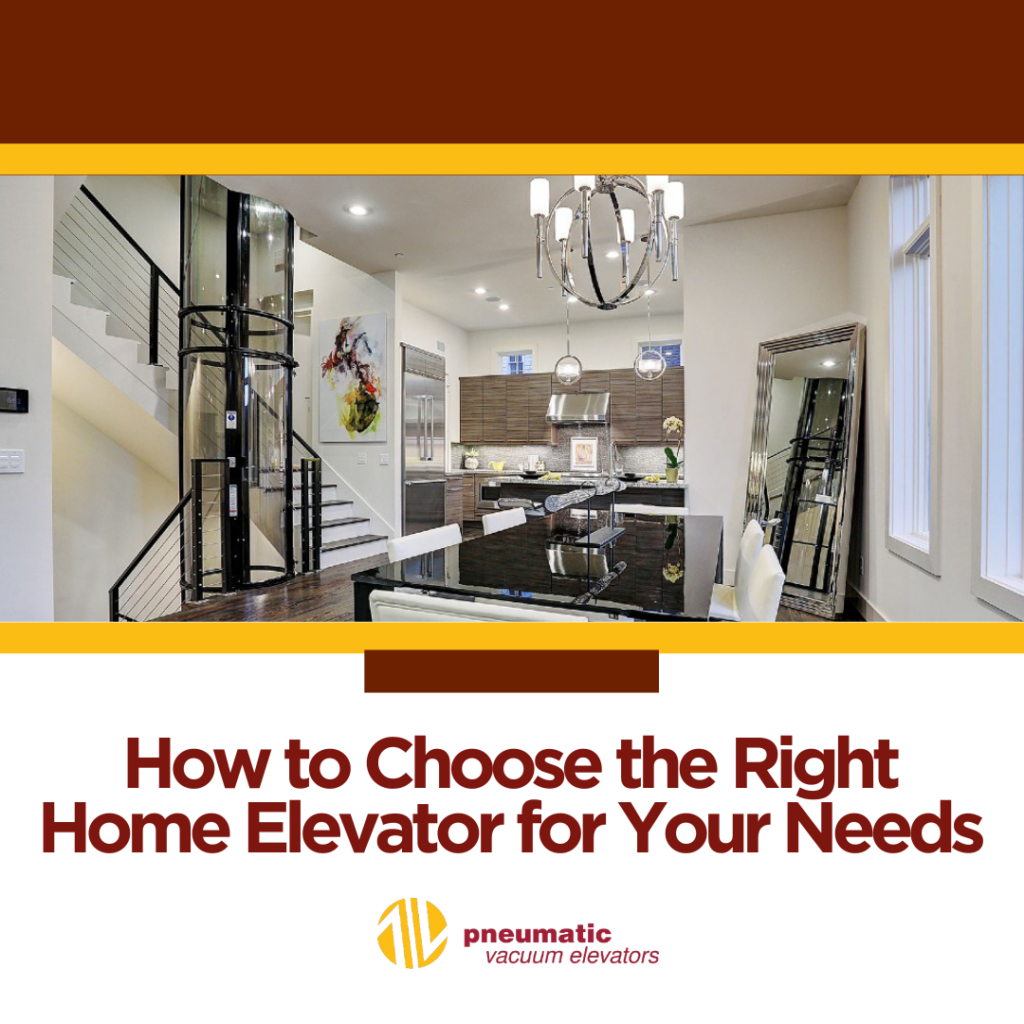 Image of an elevator for home design illustrating the theme: Choosing the right home elevator for Your needs.