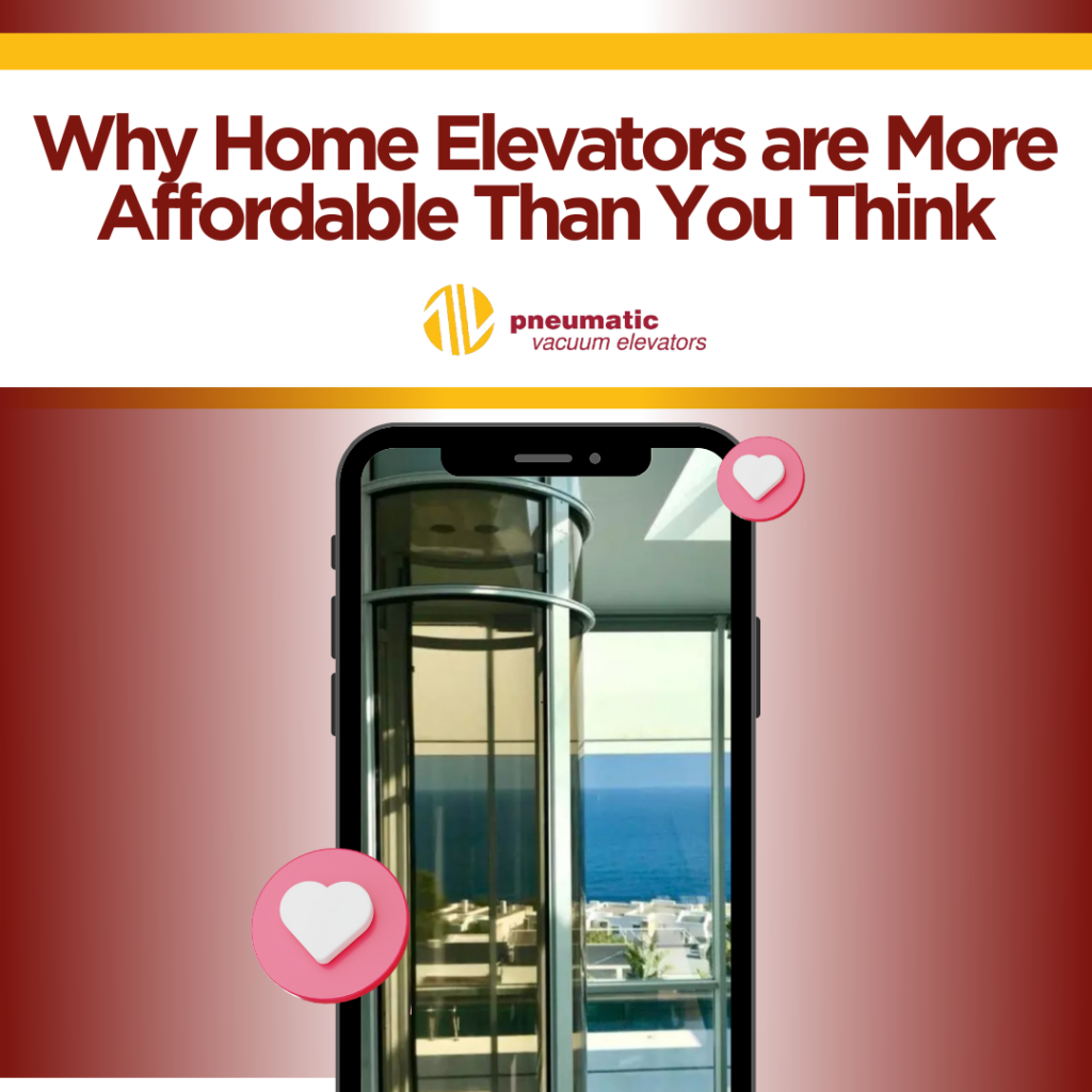 Phone image showing an elevator in the home that is part of the image decoration illustrating the theme of the article: Why Home Elevators are More Affordable Than You Think.