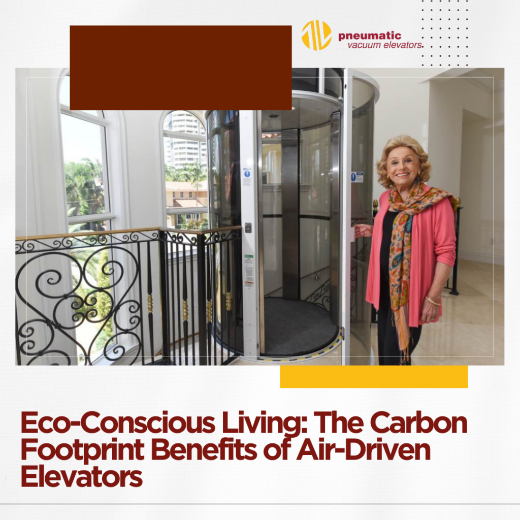 Image of a home elevator illustrating the subject which is Air-driven elevators: Reducing the carbon footprint in homes