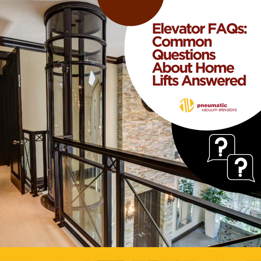 Image of a home elevator illustrating the subject which is Elevator Essentials: Your Guide to Common Questions About Home Lifts
