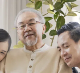 Family enjoying time together at home with a residential elevator