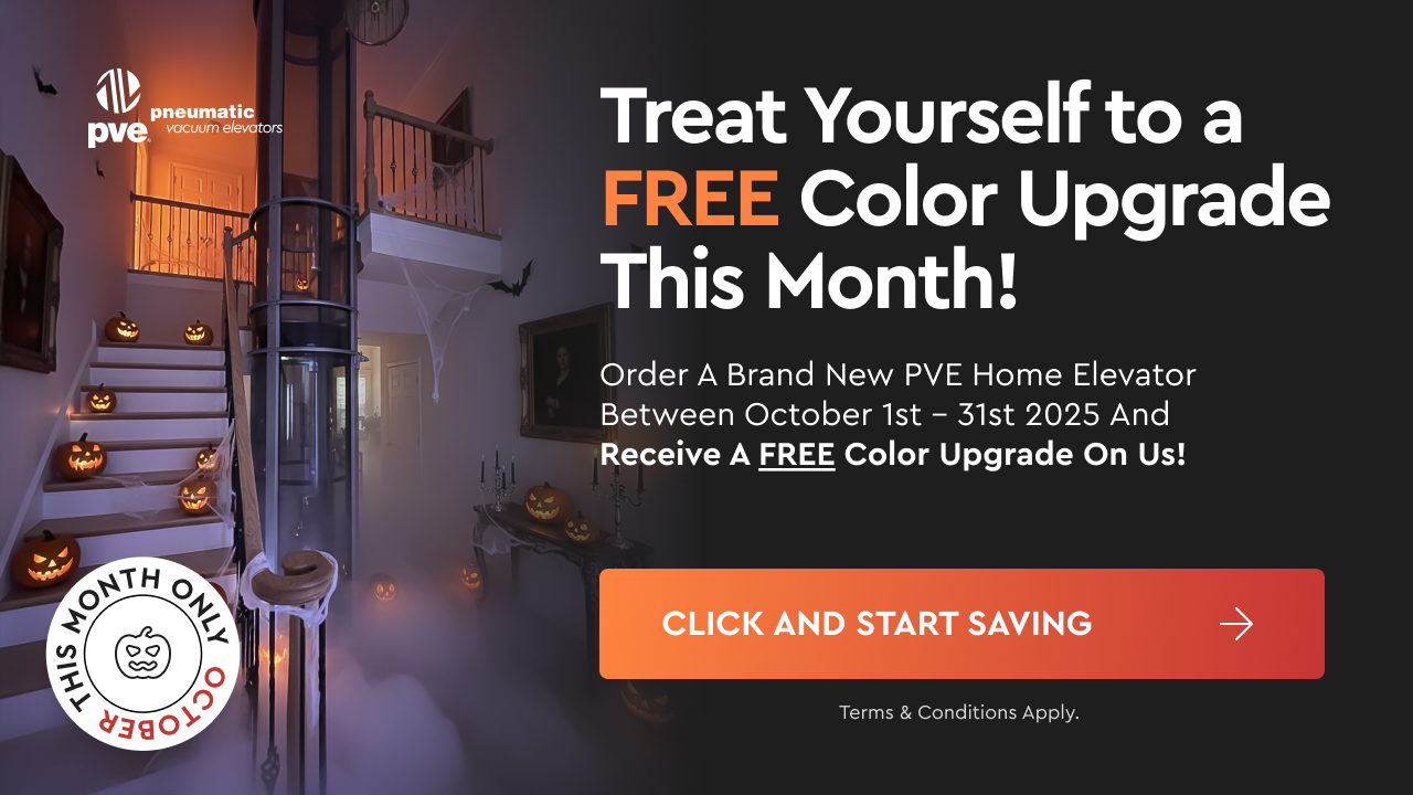 Image of a perfectly integrated home elevator illustrating the theme of the blog, which is Space-Saving Marvel: The Self-Supporting Structure of a Vacuum Elevator.